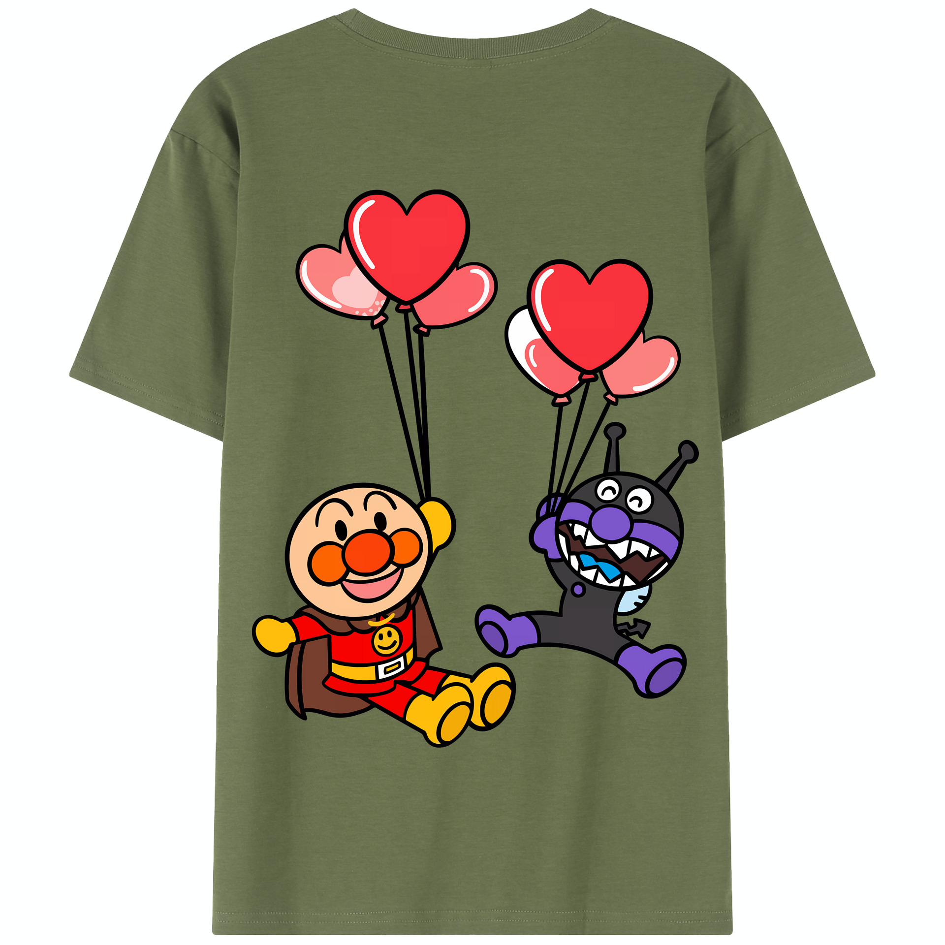 （画像用） アンパンマン Anpanman 綿100％半袖Tシャツ（背面プリント）